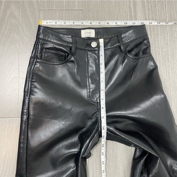 ARITZIA Wilfred The Melina Pant Black High Rise Straight Leg Faux Vegan Leather - Picture 15 of 16